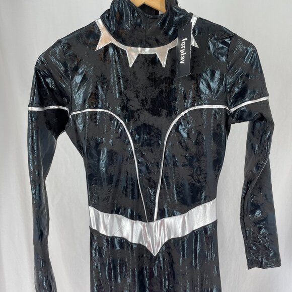 Forplay Costume Black and Silver Long Sleeve Body Suit - Picture 2 of 7